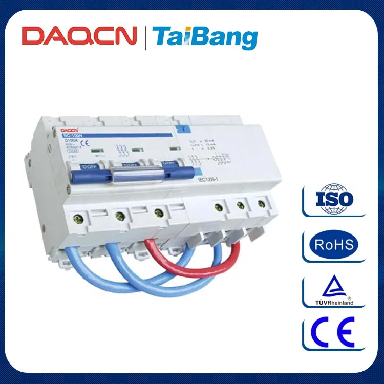 DAQCN 2016 NC100LE 3 Полюс Автоматический Сброс Остаточный Ток Автоматического Выключателя