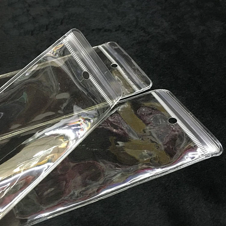 Custom LOGO clear plastic jewelry vinyl zipper pvc pouches bag