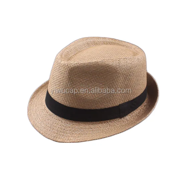 Белый соломы панама hat fedora короткими полями летом фетровая