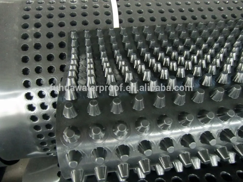 0.6mm thickness 20mm dimple height HDPE drainage plastic waterproof sheet
