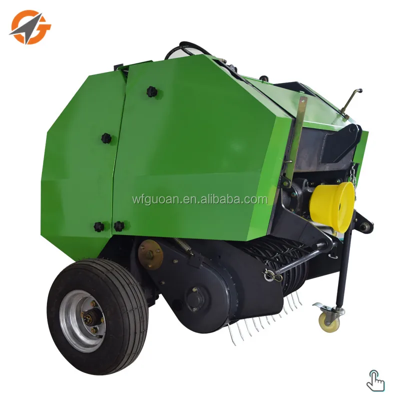 Rice straw silage making machine fresh grass wheat straw bale press baling machine
