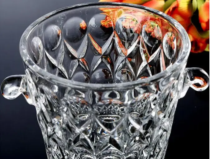 1.2L Clear Crystal Glass Ice Bucket