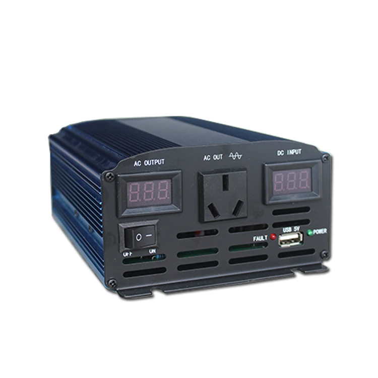 Pure sine wave 500W and mini solar inverter support acid and LiFEPO4 battery full power inverter with LED display