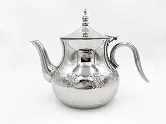 Hot Sale Arabic Moroccan Decorative 1L Coffee Tea Set High Quality Stainless Steel Tea Pot with Turkish Design for Restaurants