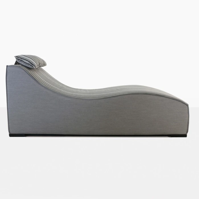 Outdoor wave model fabric covered sun lounger