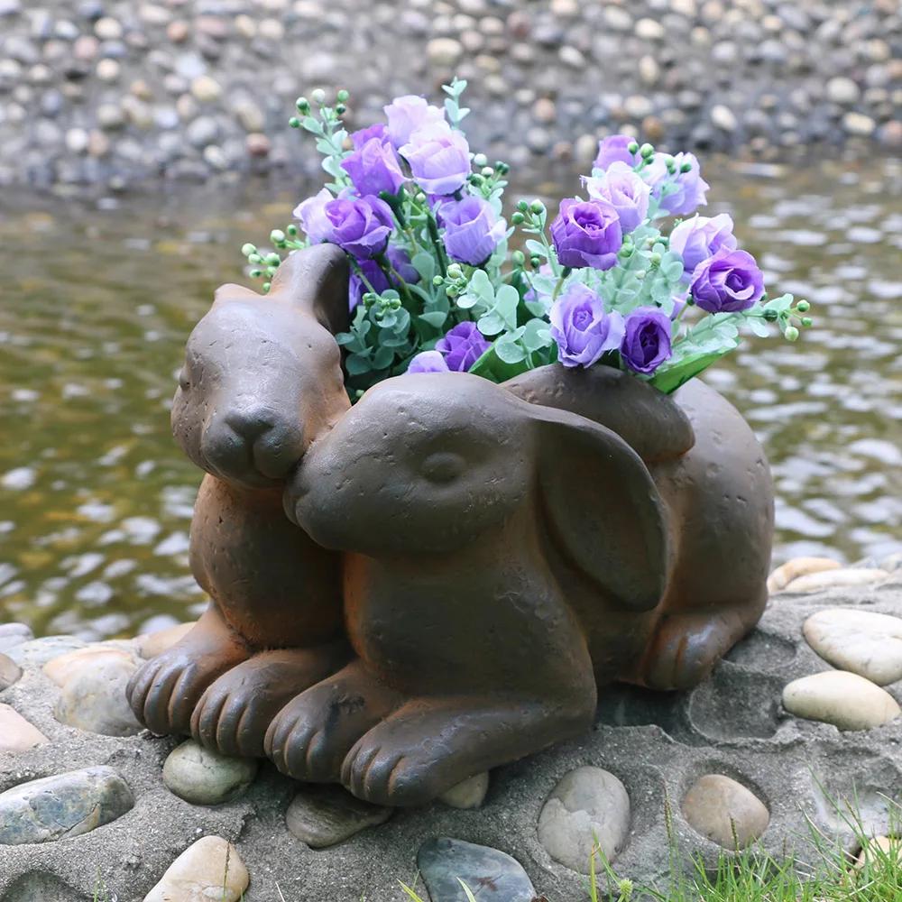 flower pot decoration rabbit animal flower pot garden decoration