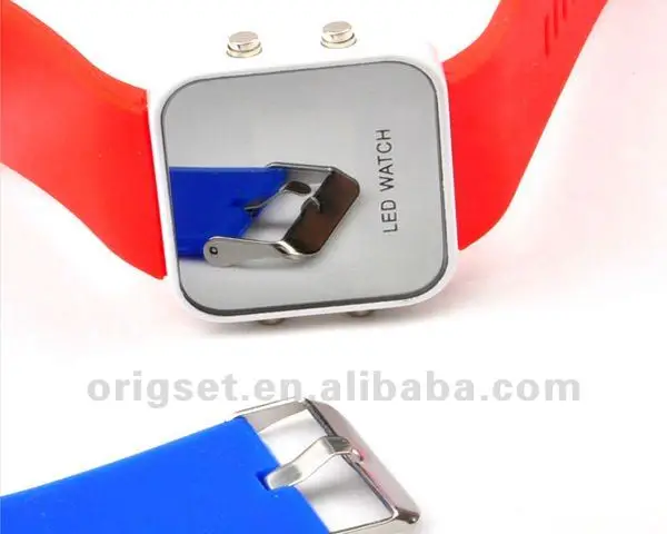 Hot Sale Healthy Fashion White LED Watch Customs own logo printing design Silicone rubber strap