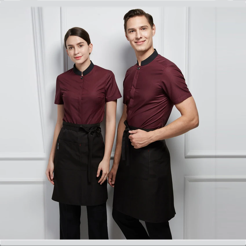 
Latest high quality cheaper price cook wear single breasted chef uniform for chef cooking and waiter 
