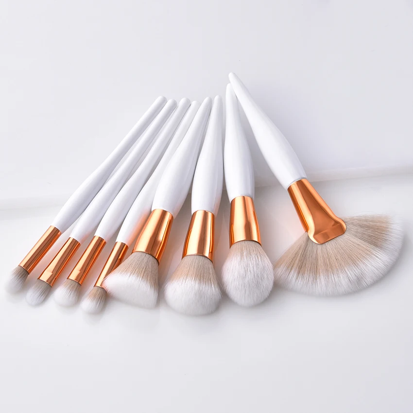 
Free shipping face cosmetic 8 piece set detailing white hair makeup brush set 