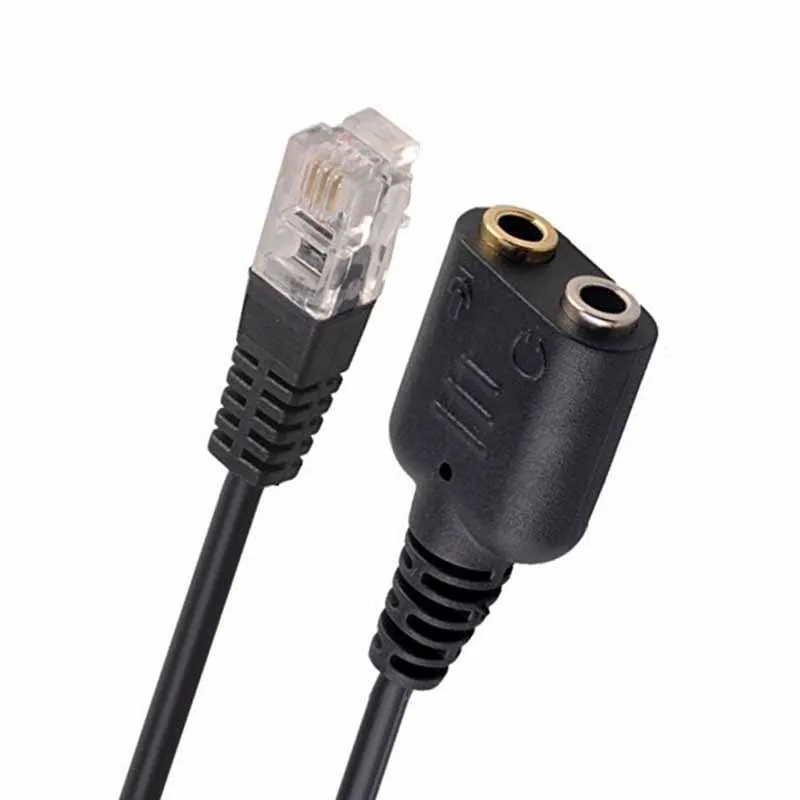 ACC-Th8065 3.5mm to RJ9 Audio Adapter Cable - 3.5mm audio female socket to RJ9 Modular Plug Adapter Cable for Headphone