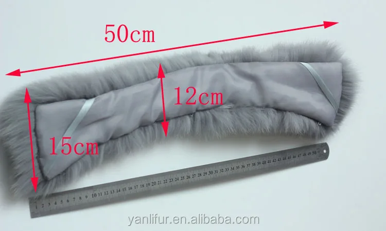 Съемный воротник из натурального Лисьего меха для женских курток пальто Короткий воротник 50 см полоски из натурального Лисьего меха