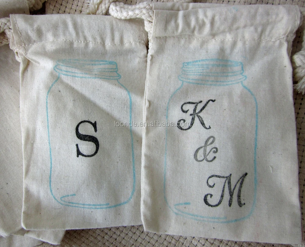 New organic cotton canvas cloth craft favor bags for nut milk