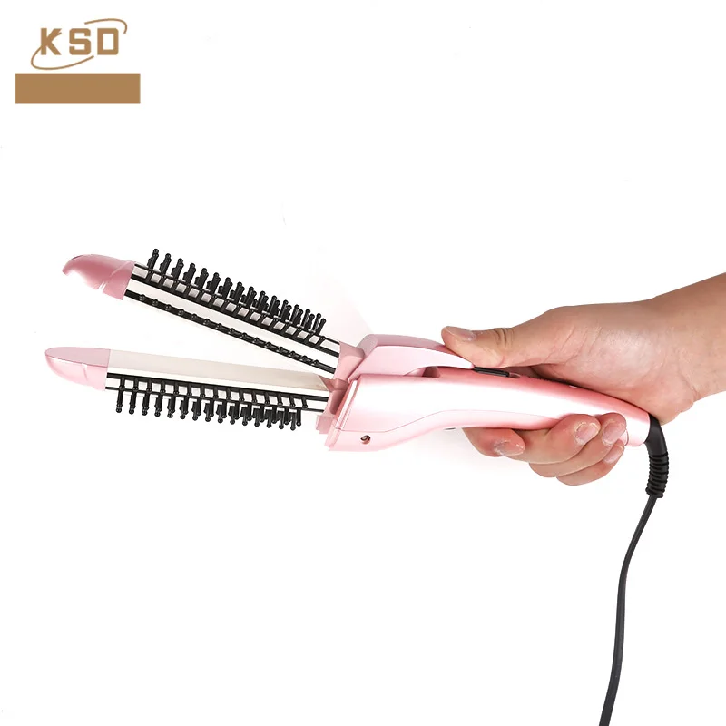 2 in 1 Floding Hair Straightener and Hair Curler with Comb Teeth