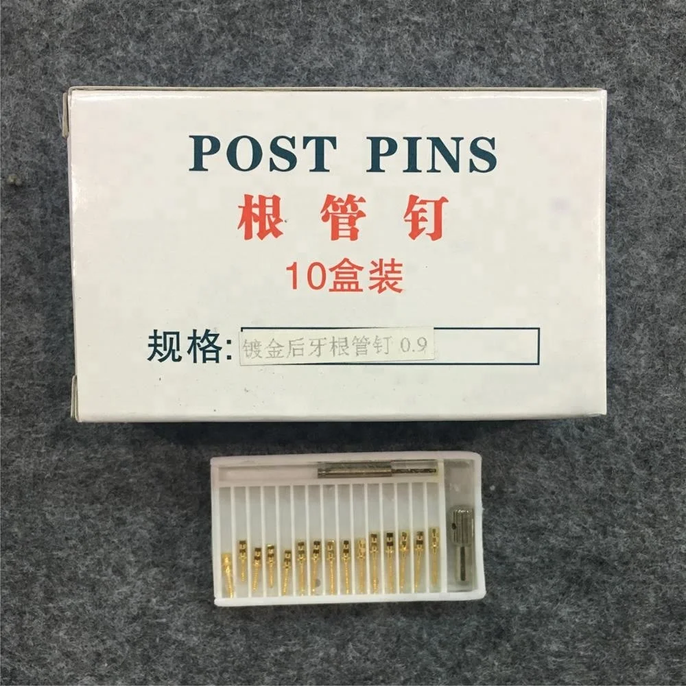 Dental Golden Plated Screw Post with Drills 15PCS PER BOX
