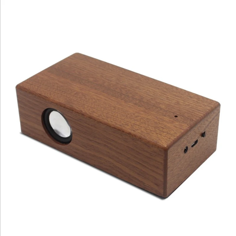 
Hot sale wooden small speaker creative wireless audio retro induction smart phone computer speakers 