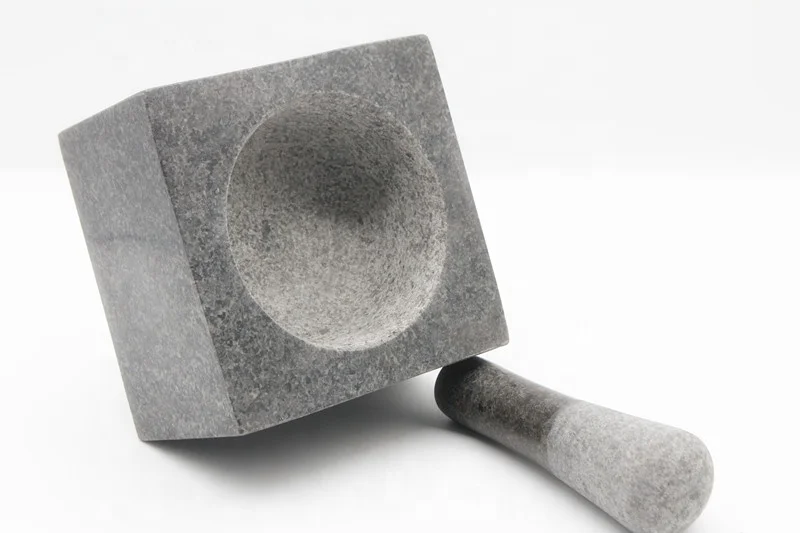 
Square Shape Granite Mortar and Pestle 