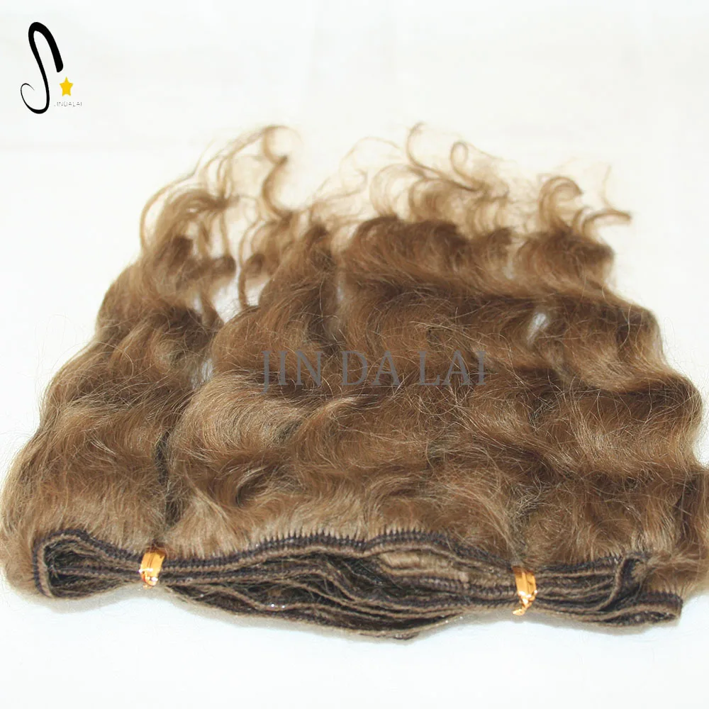 100% Angora Wool Hair Doll Wig Deep Wavy Mohair Hair Mohair Weft Doll