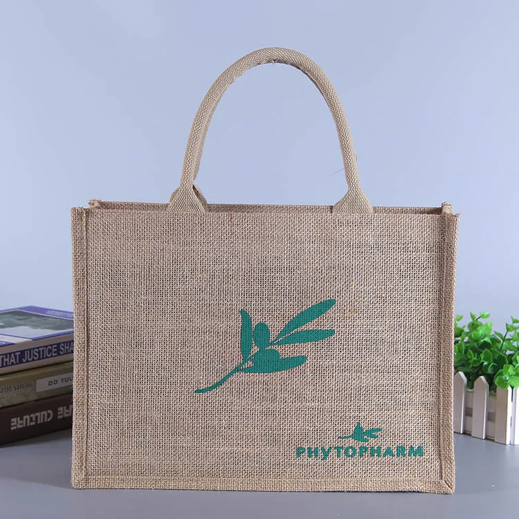 
Quality Waterproof Promotional Jute Bag Burlap Tote Bag Jute 