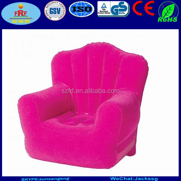 Party Camping Relaxing Pink Inflatable Flocked Arm Chair Sofa Lounger