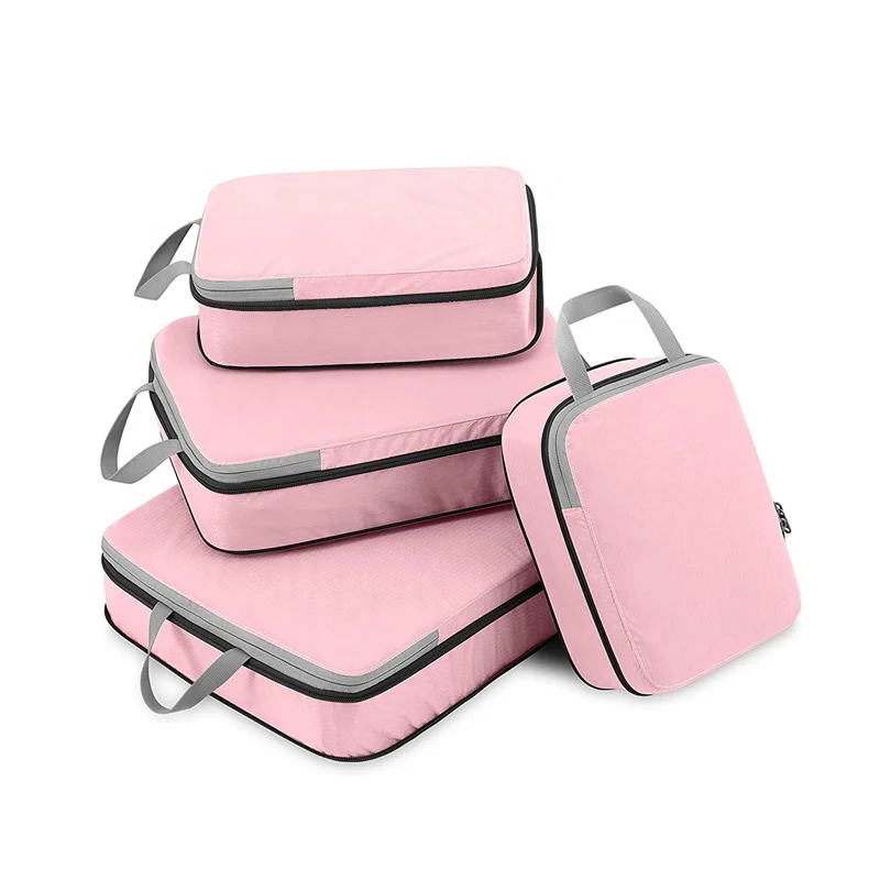 Nylon travel cubes compression packing cubes 4 pcs
