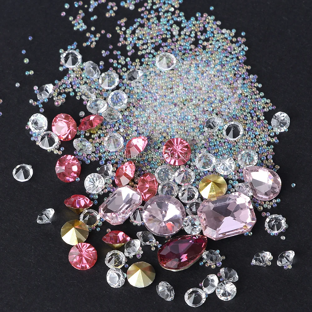 2018 hot sale nail art crytal stone caviar mix rhinestone mix