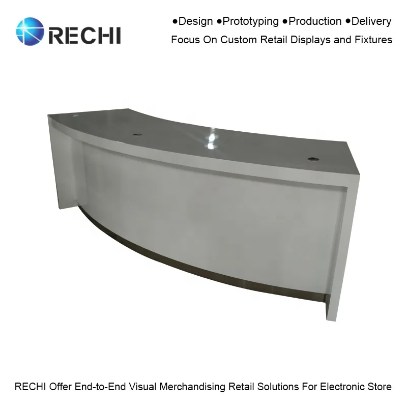 RECHI Custom Wooden Maintenance Table and After Sales Service Counter With Light Sign for Retail Mobile Phone Store