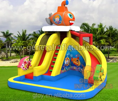Submarine water slide,inflatable water slide for sale,new design water slide with digital printing