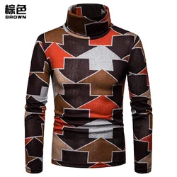 Custom Logo Autumn Winter Warm  High-collar  Men Sweater