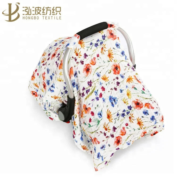 Custom Muslin Cotton Baby Car Seat Cover