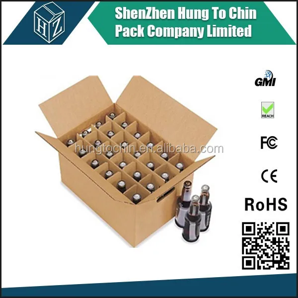 
Cardboard box 3-Layer B-Flute Flexo wine bottle carton box with separator 