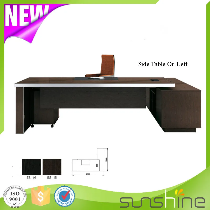 Luxury American Simple Style 50mm Thickness Desktop With Aluminum Edge banding Office Modern Executive Desk Furniture