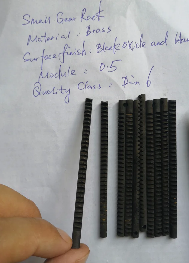 Micro small precision M0.5 round  ground hardened gear rack  for small microscope