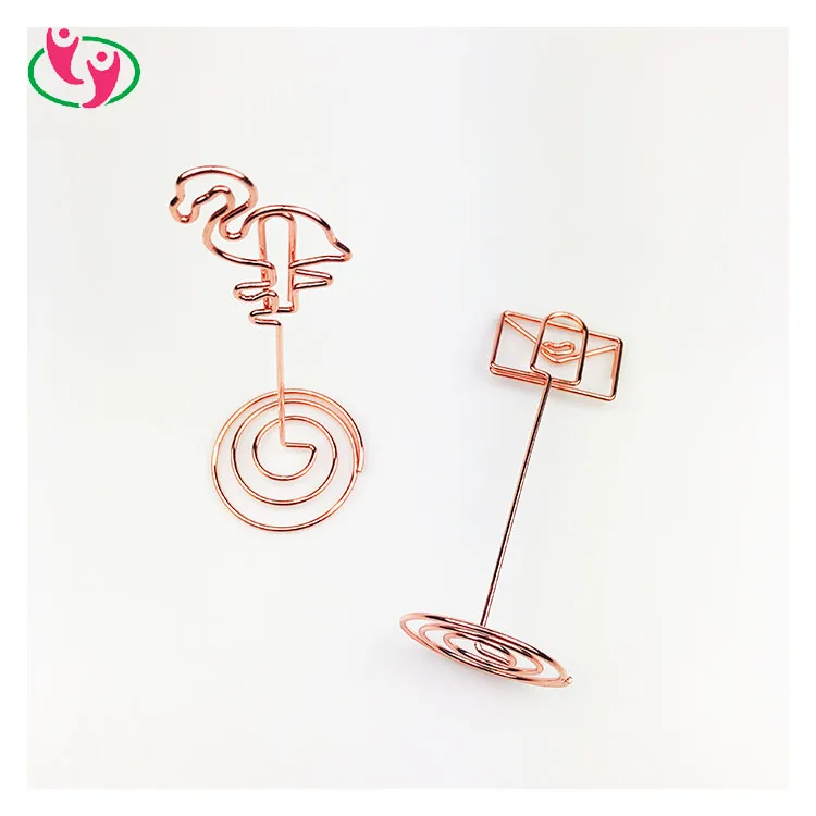 
Metal High Quality Wholesale Custom stand Envelop Flamingo Shaped Memo Clip 