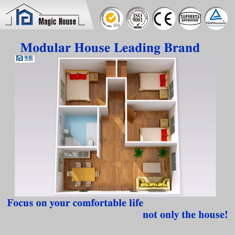 Modern design thermal insulated quick build 70 square meter prefab house