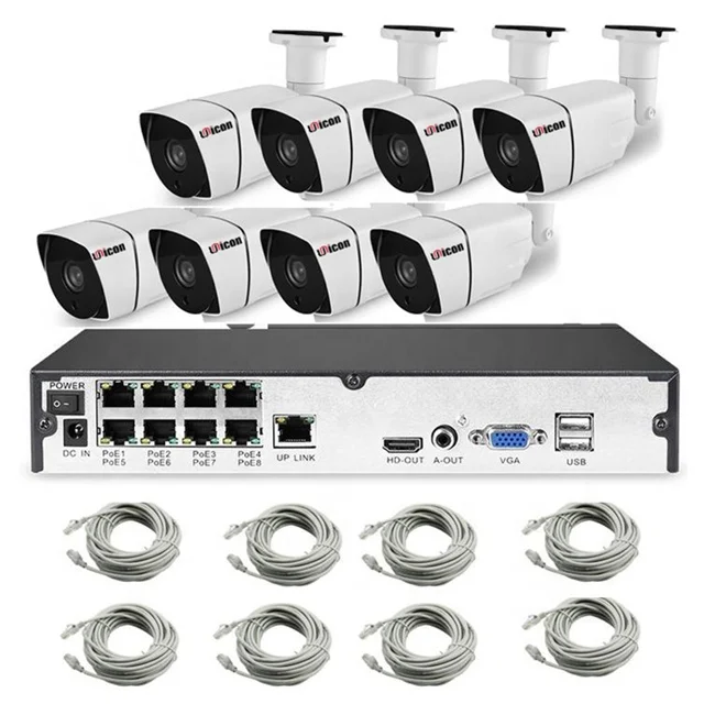  Система видеонаблюдения 8 каналов 1080 пикселей 2 Мп IP-камера облако POE NVR система ночного видения