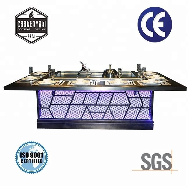 
Industrial Indoor Induction Plate Hibachi Grill Teppanyaki Table 