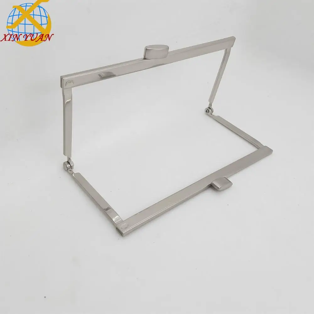 13*6.4cm Brush Nickel Open Channel Purse Frame