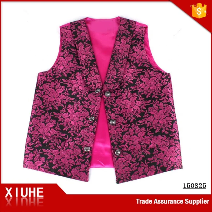High Quality New Design Flower Waistcoat Fashion Viscose Lapel Boy Vest for Men