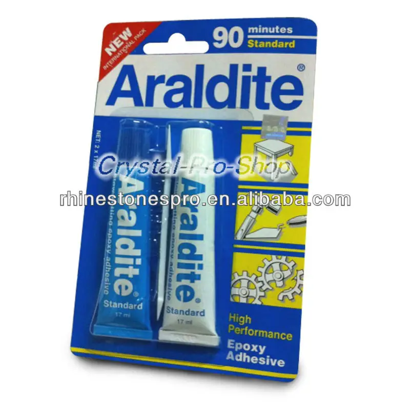 Araldite AB Epoxy Adhesive Glue 90 Min. Standard DIY Design New Non-hotfix Flatback Rhinestones ( 17ml )
