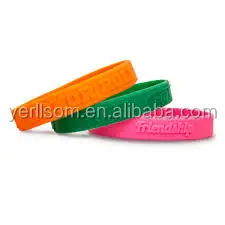 Personalized Silicone Bracelet Embossed 1/2 Inch Cheap Custom Silicone Bracelets