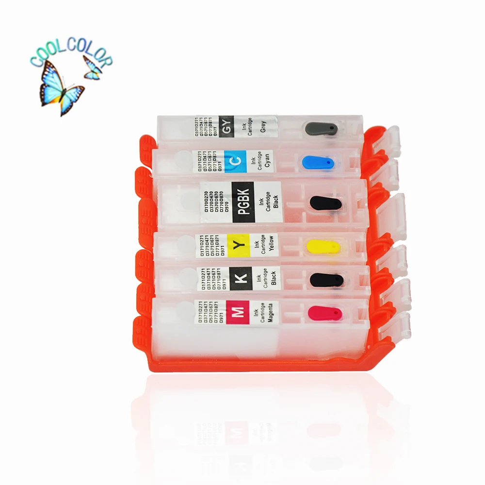 Factory Direct Sell Refillable Cartridge For Canon PIXMA MG7750/MG7751/MG7752 /MG7753(Six Colors)
