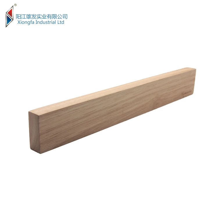Concise 14 Inch Full Closed Model Rubber Wood Magnetic Knife Block Bamboo Magnetic Knife Holder with Neodymium Magnets