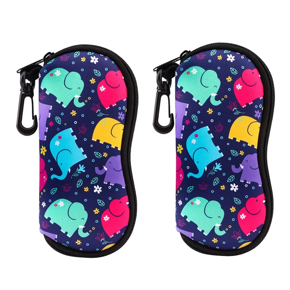 Неопреновый мягкий чехол для солнцезащитных очков на молнии с металлическим брелоком и принтом логотипа на заказ