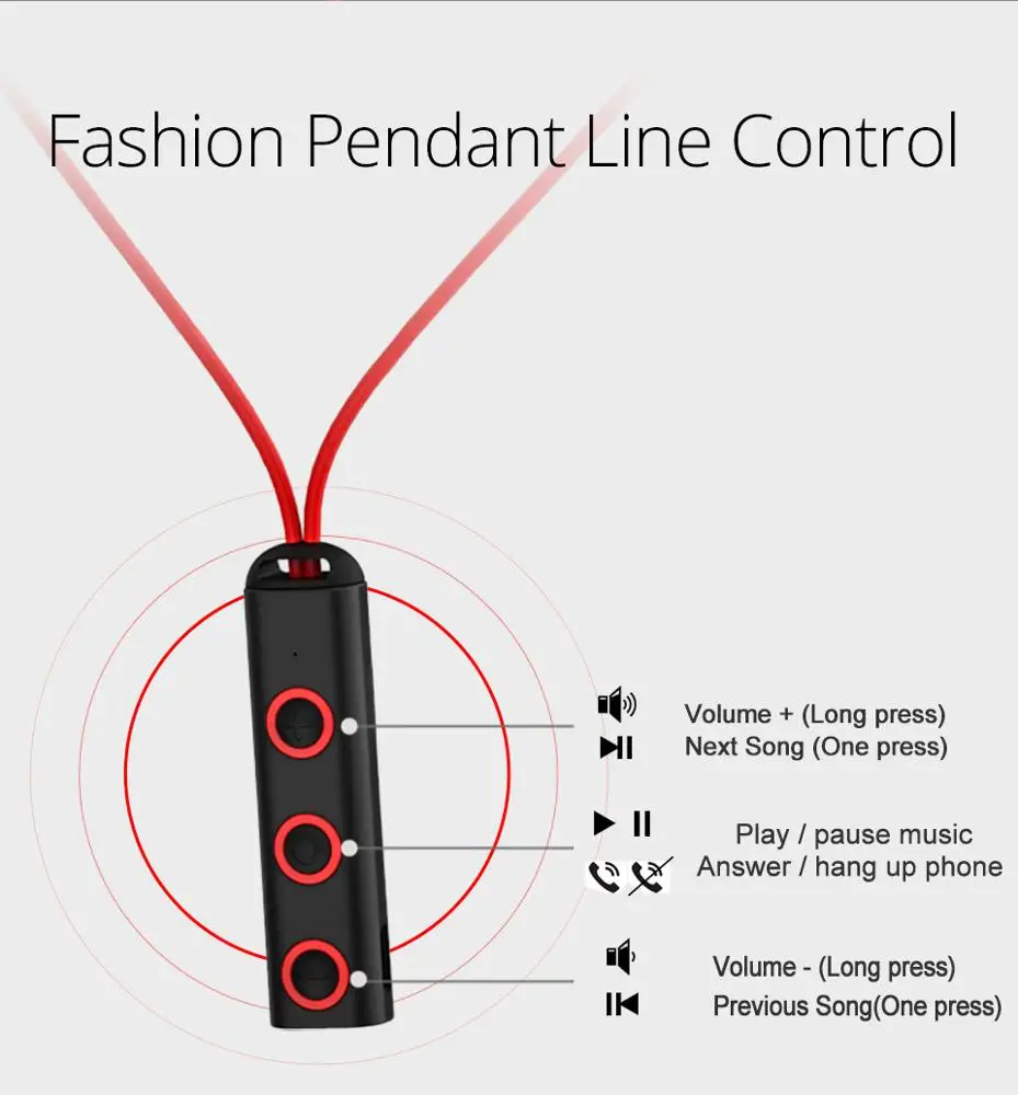 Hot Selling V4.1 Magnet Necklace  Headphone  Wireless Headset in ear Earbuds  magnetic Earphone for samsung huawei ios phone