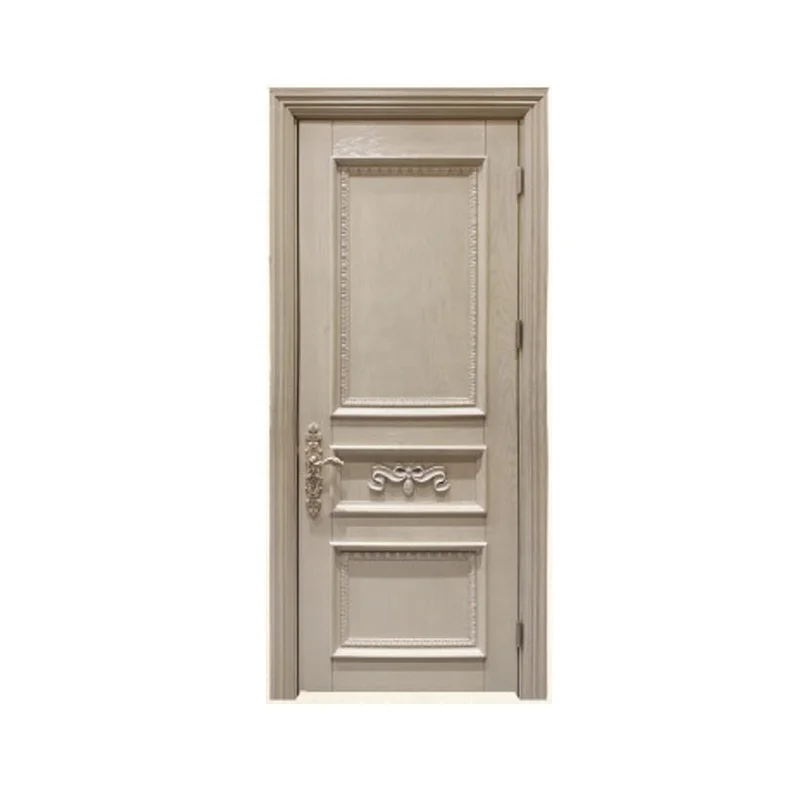 latest design luxury white color Golden Line Decorative Royal Style solid wood door