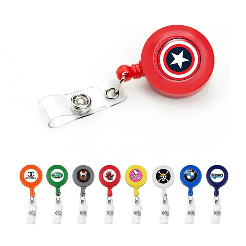 Reel ID Card badge reel Name Tag Badge Holders Clip Retractable yoyo badge reel