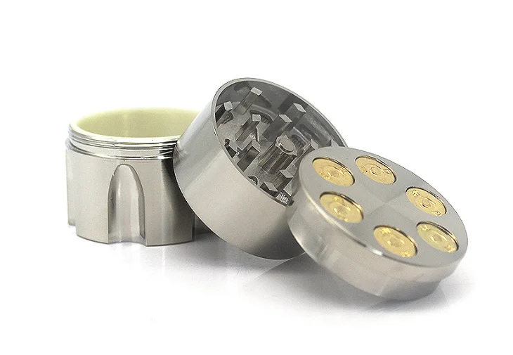 CNC made high plated gold gun precision aluminum herb grinder