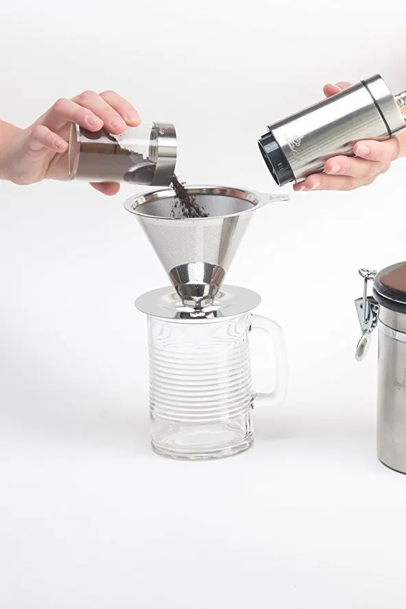 V60 Permanent Paperless Portable Coffee Filter Cone Brewer dripper