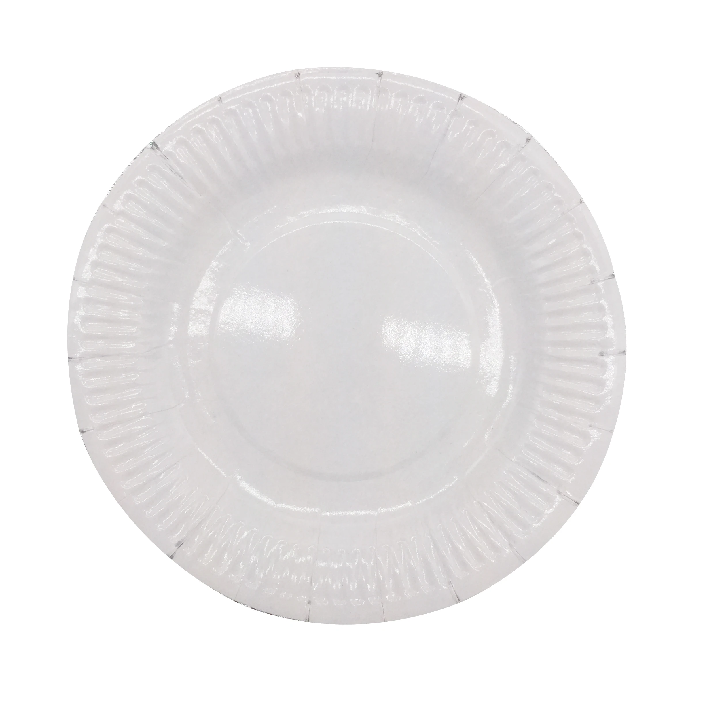 Wholesale Stocked Single Color Disposable Paper Party Plate Factory For Birthday Thanksgiving 250 Gsm DIY Paper Plates