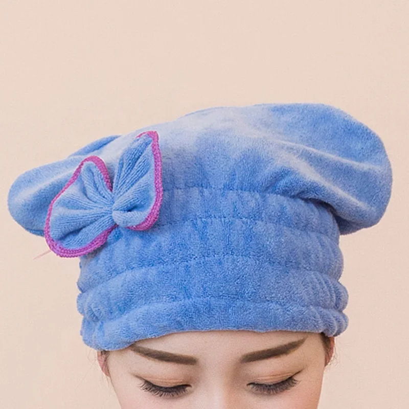 Разноцветный тюрбан для сушки головной убор для ванны полотенце из микрофибры для сушки волос, дизайн банта Быстросохнущий головной убор для ванны
